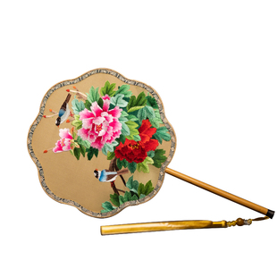 苏绣团扇古风汉服配饰手工双面绣扇子中国风刺绣工艺扇特色伴手礼