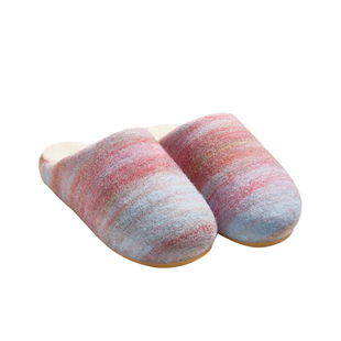 朴西落霞棉拖鞋女款冬季新款室内家居防滑毛毡扎染舒适保暖拖鞋男