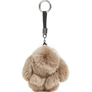 兰诺獭兔毛钥匙扣女士2025年新款高端精致高级感汽车书包可爱挂件
