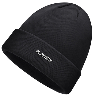 花花公子帽子男款冬季针织帽保暖加厚防寒毛线帽防风加绒护耳冷帽