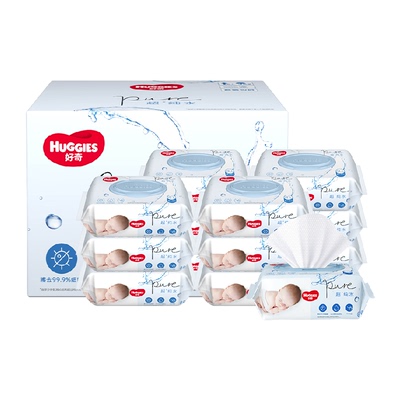 好奇纯水湿巾80抽×12包×1组