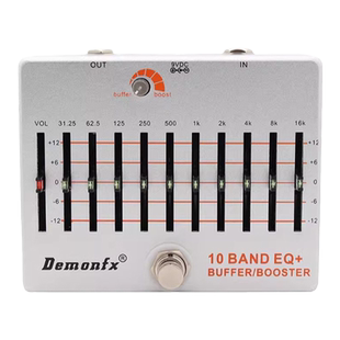 Demonfx 10 BAND EQ BUFFER BOOST 十段均衡电吉他单块增益效果器