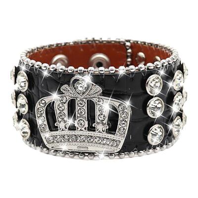 说唱Rapper水钻手环 朋克摇滚嘻哈街头个性小众辣妹铆钉手环手链