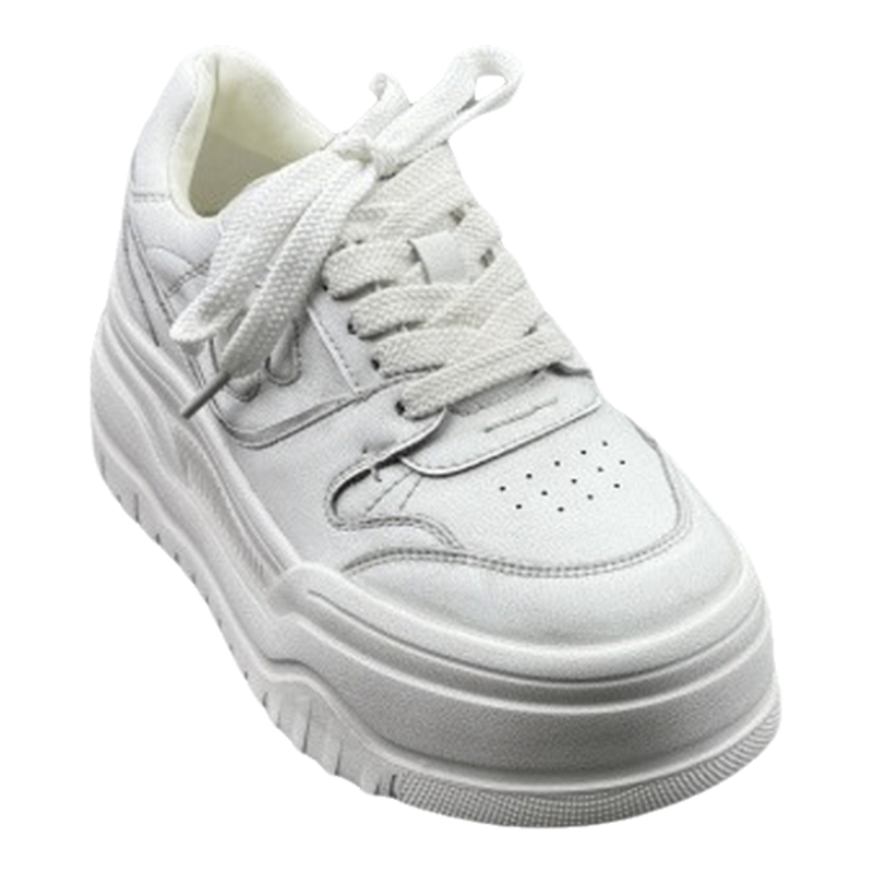 欧洲站欧货真皮女鞋2025秋季新款高跟厚底系带圆头松糕鞋休闲单鞋