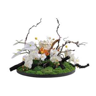 妖及新中式圆形景观永生苔藓仿真花【春望苔生】酒店餐桌装饰摆件