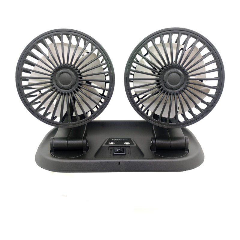 车载风扇双头24V大货车客车USB接口点烟器12V小轿车折叠迷你扇夏