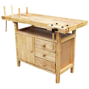 木工操作台diy木工桌实木实验桌子台钳夹试验桌木匠工作台家用