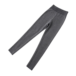 高个子加绒打底裤女秋冬季外穿加厚东北棉裤加长米白色春秋连裤袜