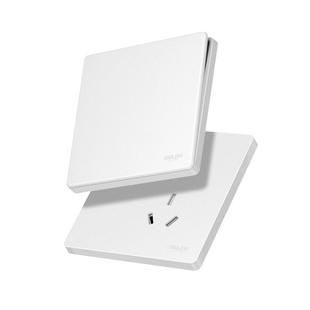 德力西奶油风哑光开关插座磨砂面板16a五孔暗装家用827浅云白奶白