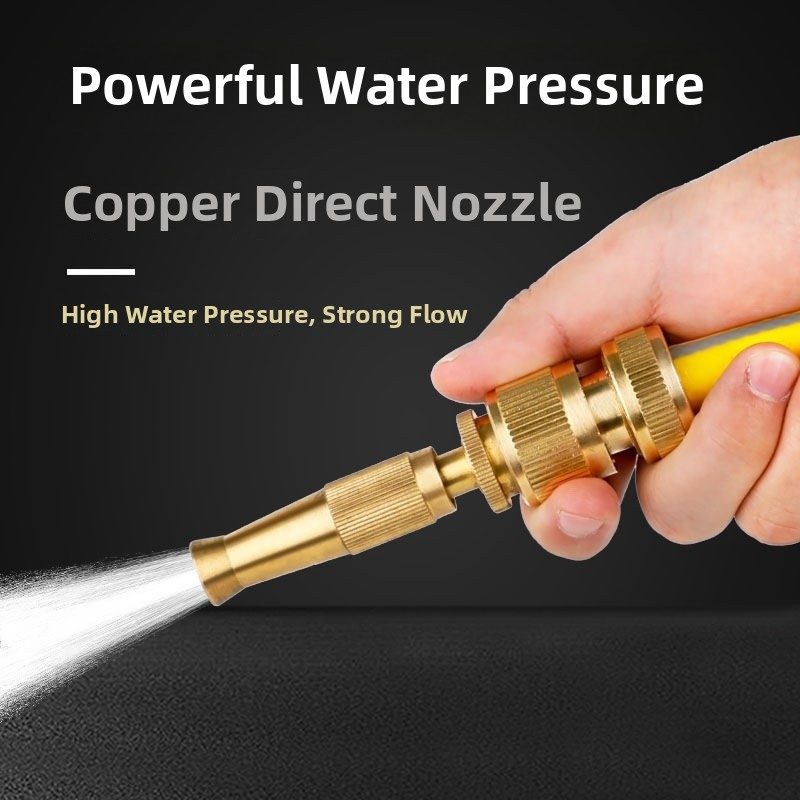 高压洗车水枪家用套装纯铜直喷枪浇花工具四季软管冲洗地工具汽车