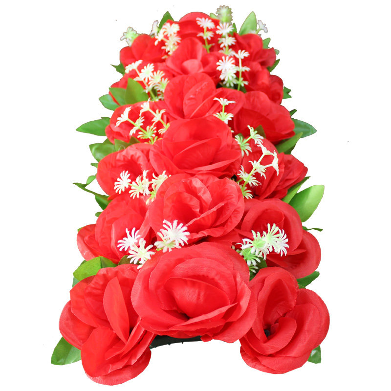 绢花玫瑰花排电子花圈排花装饰花