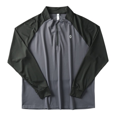 长袖山系男撞色半高领速干T恤潮