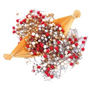 仿真泡沫浆果珠子 红色diy手工花环材料 圣诞节装饰小红果发财果