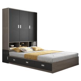 榻榻米床衣柜一体带书桌小户型卧室家用套装组合多功能储物收纳床