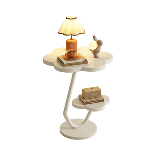 奶油风边几茶几桌沙发边几奶油风小桌子茶台移动置物架网红小茶几