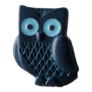 13mm×10mm一颗价英国 Textile Garden萌萌哒松石蓝色猫头鹰纽扣