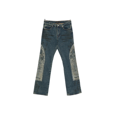 WDW高街复古机械师窗户牛仔裤