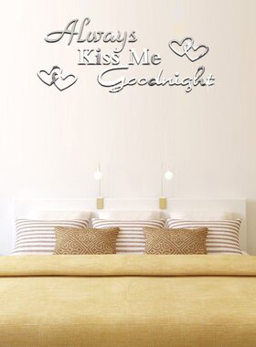 JM159 Kiss me Goodnight 英文字母镜面贴墙贴 材质可移除