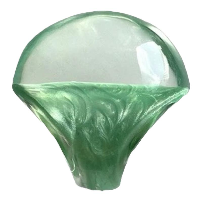 超时髦！小众设计珠光内釉轻奢夸张椭圆形透明树脂戒指欧美风指环