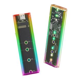 联存M.2移动硬盘盒NVME固态SSD电脑外接透明盒子RTL9210B带RGB灯