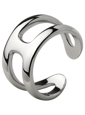 JUTIAN高级感S925纯银戒指冷淡风简约百搭开口可调节金属质感指环