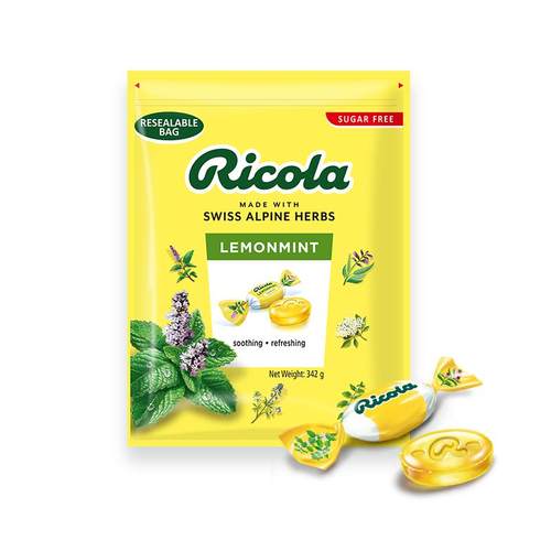 IU推荐Ricola进口无糖柠檬味薄荷糖教师节礼物送老师量贩装342g