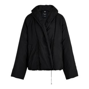 【商场同款】AUM噢姆春季黑色微光工装风鹅绒羽绒服夹克外套女款