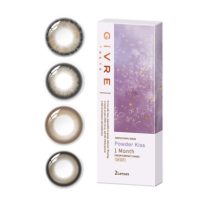 绮芙莉givre柔雾美瞳月抛2片高光混血彩色棕色自然隐形眼镜正品