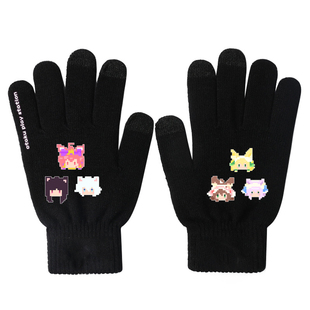 宅漫游maimai音游手套舞⭐萌中二可用触屏手套加厚原创图案萌