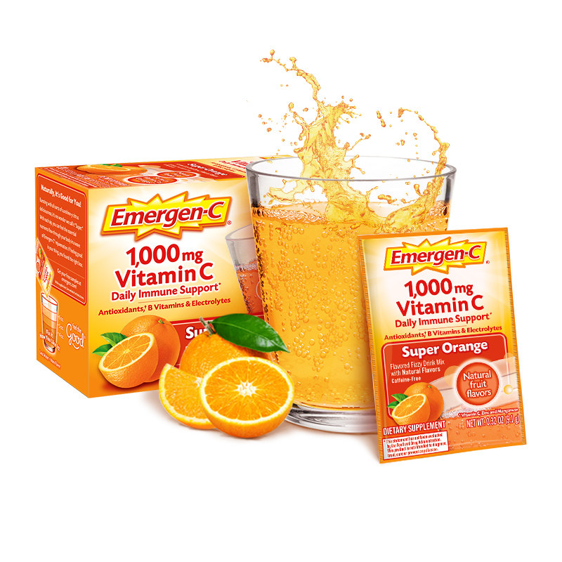 Emergen-C EMC泡腾粉维生素VC非泡腾片冲饮增强抵抗力维他命c成人