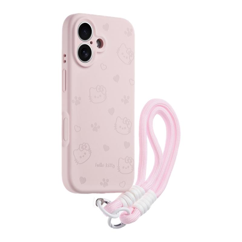 粉色液态猫爪KT带挂绳适用苹果17手机壳新款iphone17套苹果17promax全包苹果16防摔苹果15pro硅胶14