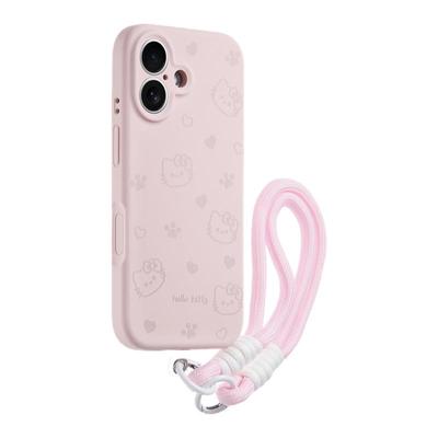 粉色液态猫爪KT带挂绳适用苹果17手机壳新款iphone17套苹果17promax全包苹果16防摔苹果15pro硅胶14pro外壳13