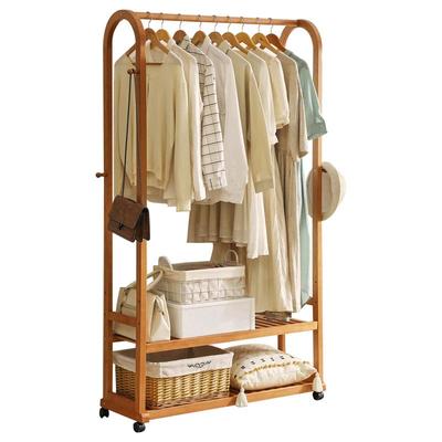 家逸可移动实木简约衣帽架