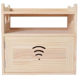 桌面置物架路由器架多层实木插线板收纳家用电视机顶盒木质整理架