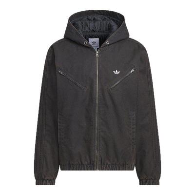adidas阿迪达斯三叶草男女连帽棉服秋冬梭织帆布夹克外套KC2640