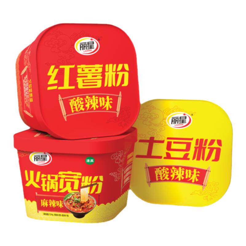 火锅宽粉红薯土豆粉桶装丽星