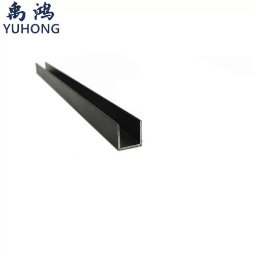 u型槽铝12x12x1包边扣条黑色烤漆u形铝槽铝合金材料边框u槽加工