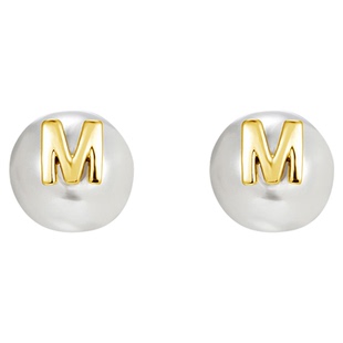 KREAM 字母贝珠耳钉男欧美潮流女耳饰情侣 earring