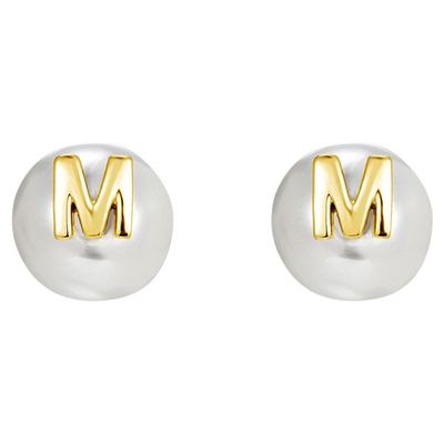 KREAM 字母贝珠耳钉男欧美潮流女耳饰情侣 earring