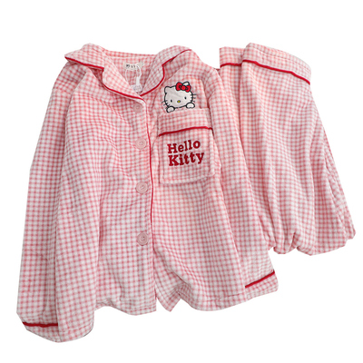 秋冬季加绒加厚保暖粉色格子珊瑚绒睡衣女2025新款可爱长袖家居服