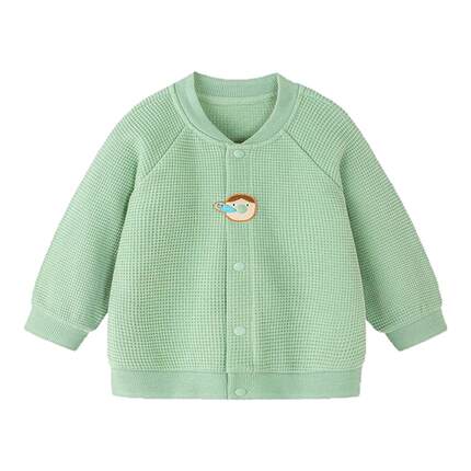 【100%棉】迷你巴拉巴拉男女宝宝外套华夫格纯棉软糯开衫2026春