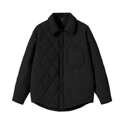 真维斯男士棉服翻领黑色外套冬装