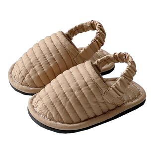 儿童秋冬纯棉布艺软布底1-3岁宝宝防滑学步鞋静音家居室内地板拖