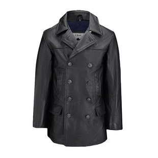 国内现货 德国NobleHouse 德军U艇双排扣U-BOOT潜艇皮衣牛皮大衣