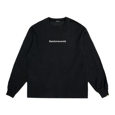 Randomevent24秋冬LOGO麻棉重磅长袖情侣T恤