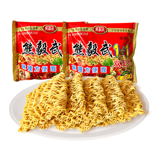 熊毅武陕西特产1+1方便双面块怀旧零食干吃脆面饼8090双胞胎整箱