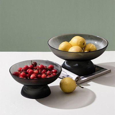 现代简约几何形水晶玻璃果盘家用家居摆件工艺品盘糖果茶几水果盘