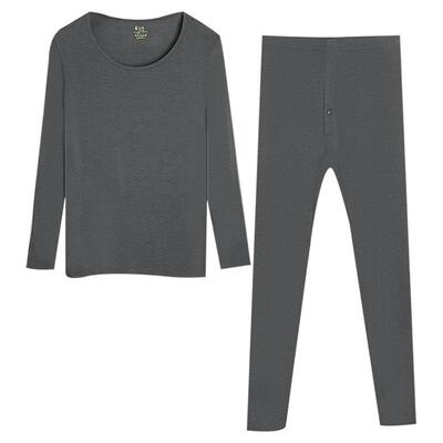 红豆秋冬季情侣轻薄保暖内衣套装男女大圆领秋衣秋裤舒适打底套装