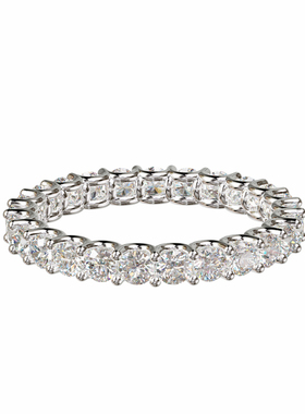 壹钻18K金满圈圆钻排镶戒轻奢小众设计感婚戒可定制百搭食指戒