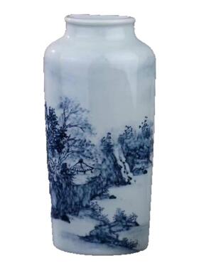 贵和祥复古青花山水赏壁挂花插